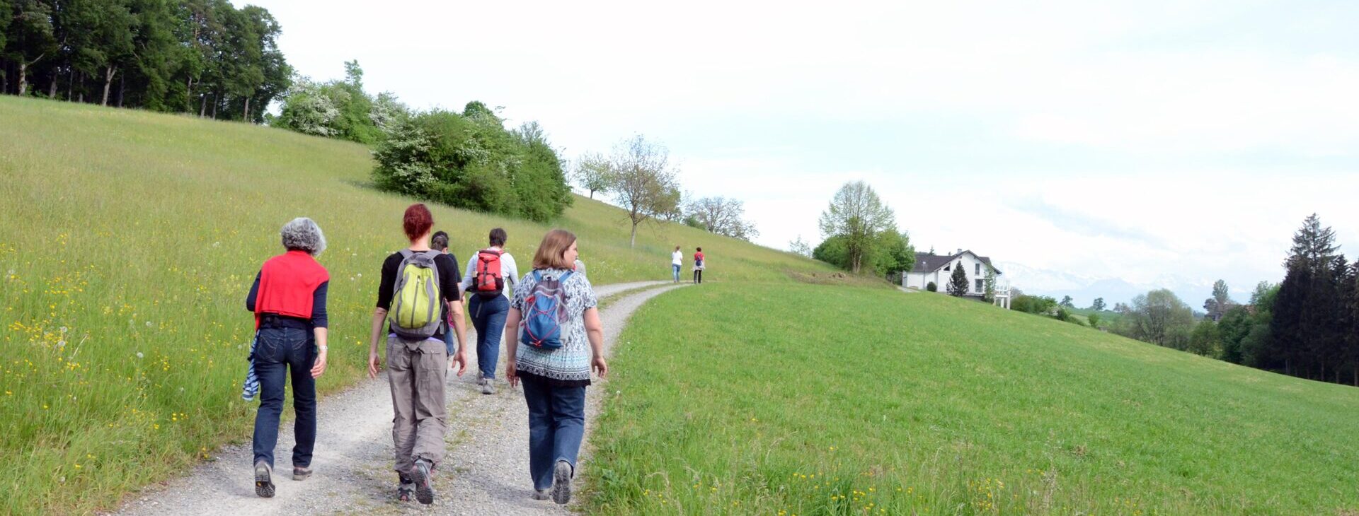 Mitarbeitende am wandern